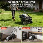 40V Cordless Lawn Mower 16 Inch, 2x20V Electric Push Mower, Brushless Motor, 6 Position Cutting Heights 25 75mm, 50L LarGrass Catcher, Mulching Capable, 2x5.0Ah Batteries and Charger