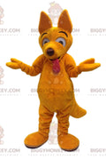 BIGGYMONKEYYellow Dingo Wolf Funny Face Mascot Costume