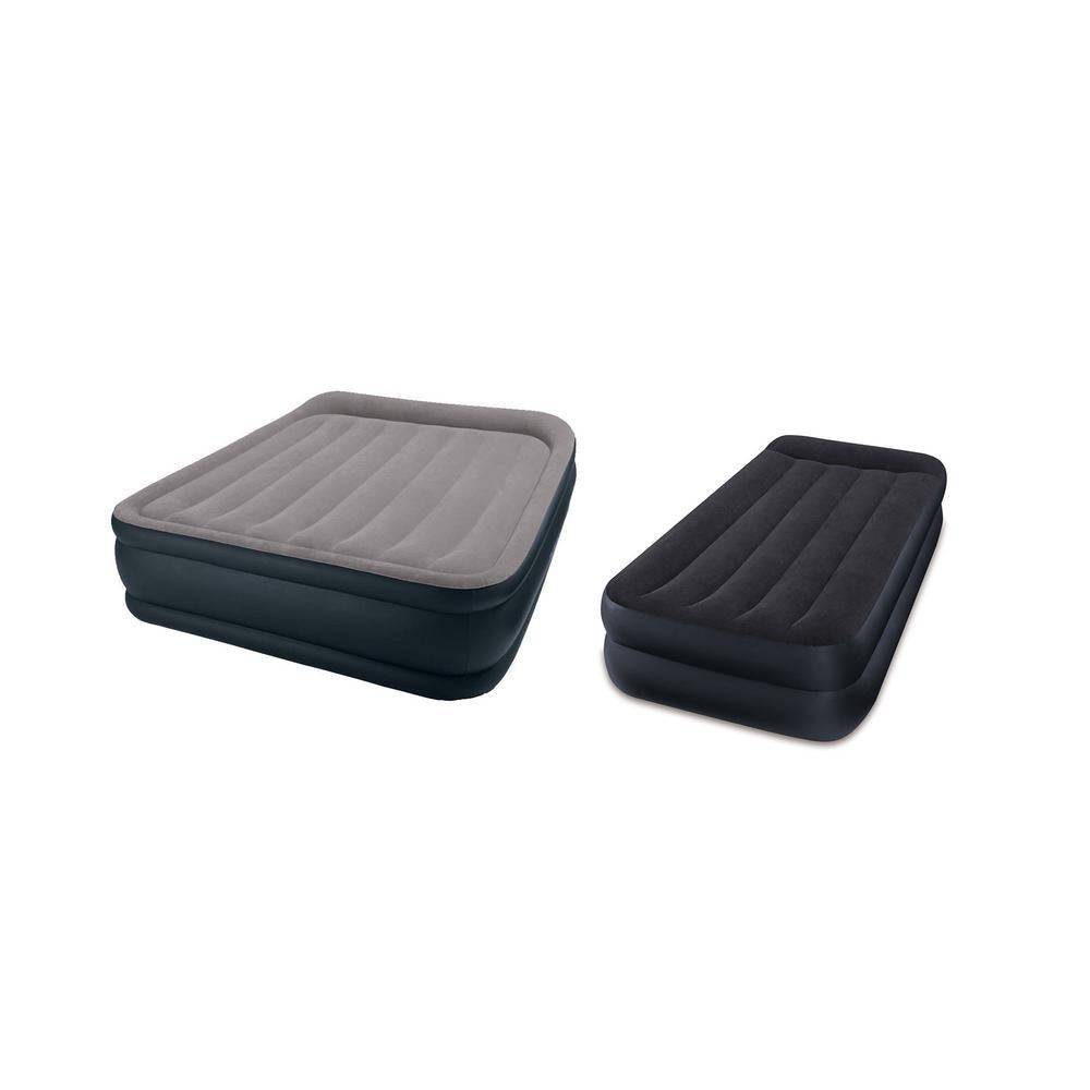 Queen and Twin Pillow Rest Air Mattress Airbed Beds with -In Air Pump