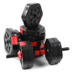 EBTOOLS Adjustable 25KG Weight Dumbbell Set Barbell Steel Rubber Indoor Exercise W/ Rod