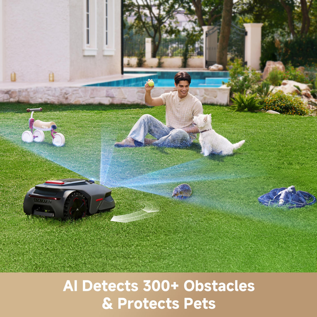 LiDAX Ultra 2000 Robot Lawn Mower with 4G for 0.5 Acre, No Wire No RTK+360° 3D LiDAR+AI Vision Auto Mapping, Zero-EdCutting, Cut Height 1.2"-3.9", 45% Slope, 150 Mowing Zones, Anti-Theft