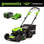 Greenworks 40V 21 In. Cordless Brushless Self-Propelled Lawn Mower with 5.0 Ah B
