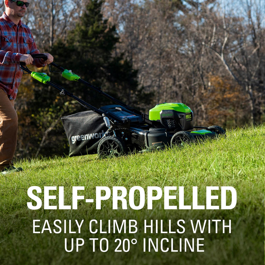 Greenworks 40V 21 In. Cordless Brushless Self-Propelled Lawn Mower with 5.0 Ah B
