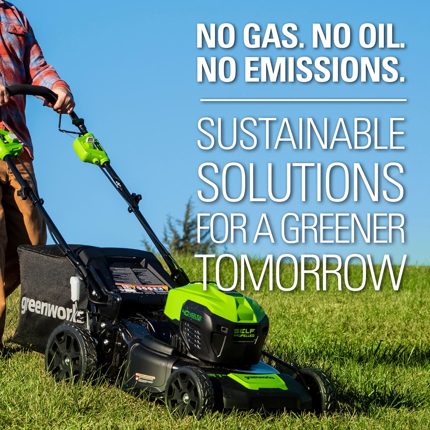 Greenworks 40V 21 In. Cordless Brushless Self-Propelled Lawn Mower with 5.0 Ah B