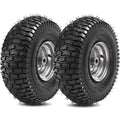 (2 Pack)  15x6.00-6nhs Lawn Mower Tires and Wheel Assembly, Replacement Riding Lawn Mower Front Tires, Compatible with    Lawn Mowers, 3/4" Bushings, 3" Centered Hub