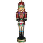 5 ft. Christmas Nutcracker Playing Snare Drum with Moving Hands, Music, Timer and 20 LED Lights