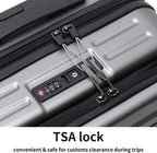 28 Inch Checked Luggage, Lightweight ABS+PC Hardshell Suitcase with TSA Lock &amp; Spinner Silent Wheels, Large Size with 101L Capacity, Convenient for Trips, Gray