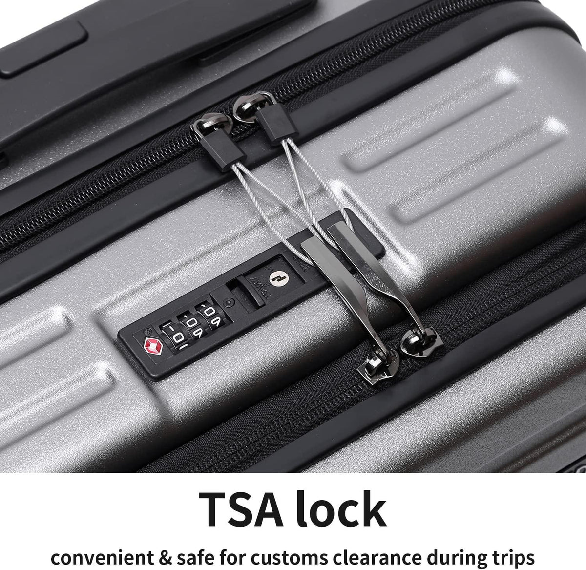 28 Inch Checked Luggage, Lightweight ABS+PC Hardshell Suitcase with TSA Lock &amp; Spinner Silent Wheels, Large Size with 101L Capacity, Convenient for Trips, Gray