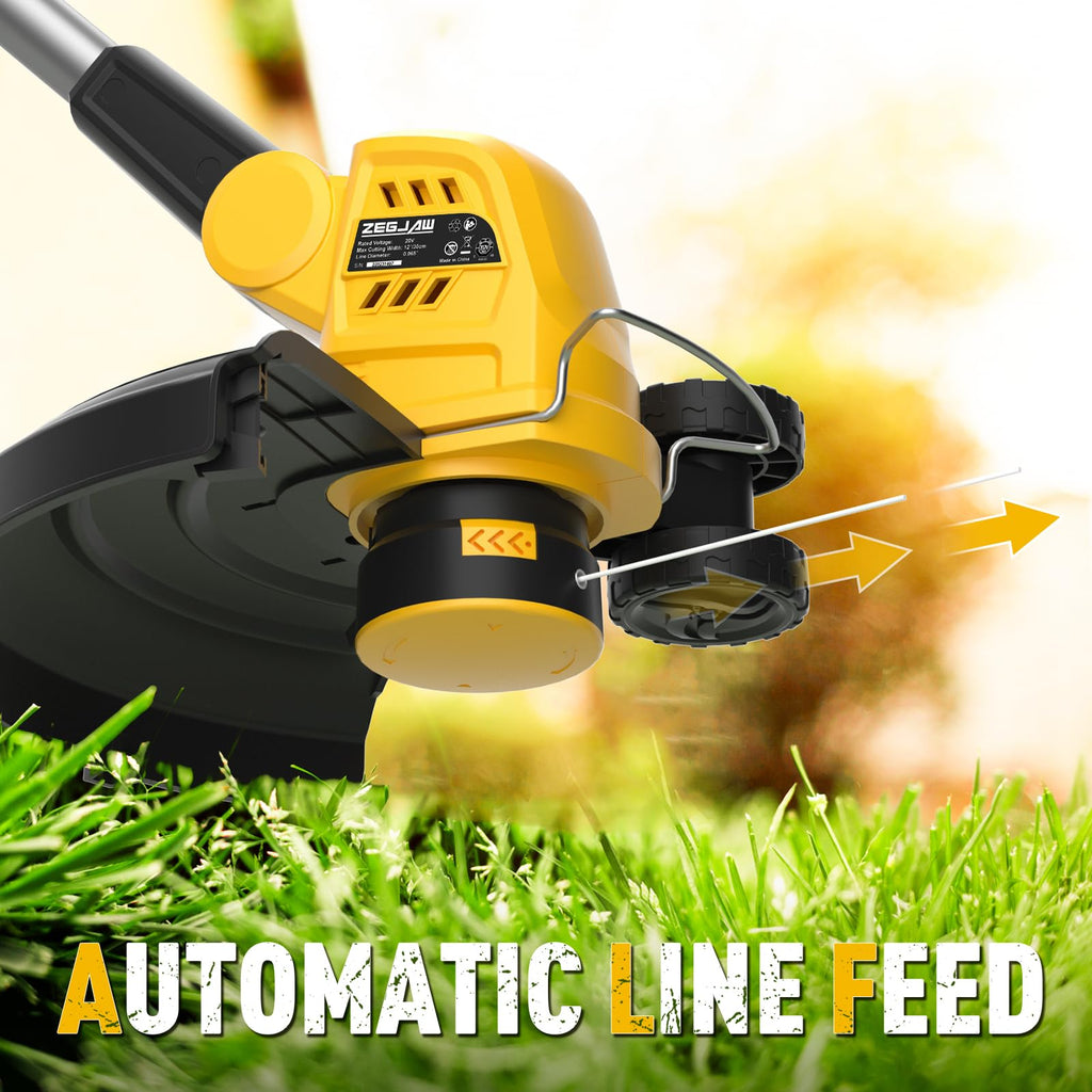 20v 13-inch Lawn Mower and 12-inch String Trimmer Combo with 2x4.0Ah Batteries and Charger, Grass Cutter with 5-Position Height Adjustment, Weed Wacker with 8pcs Line for Yard, Garden