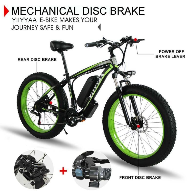 Datingday 26" 500W 36V Fat Tire Electric EBike Bicycle Lithium Mountain Battery Snow Bike