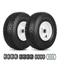 15x6.00-6 Rubber Lawn Mower Tire and Wheel, 2 Pcs Replacement 15x6-6nhs Riding Mowers Lawn Tire and Wheel with Bearing Bore 3/4", 3" Centered Hub