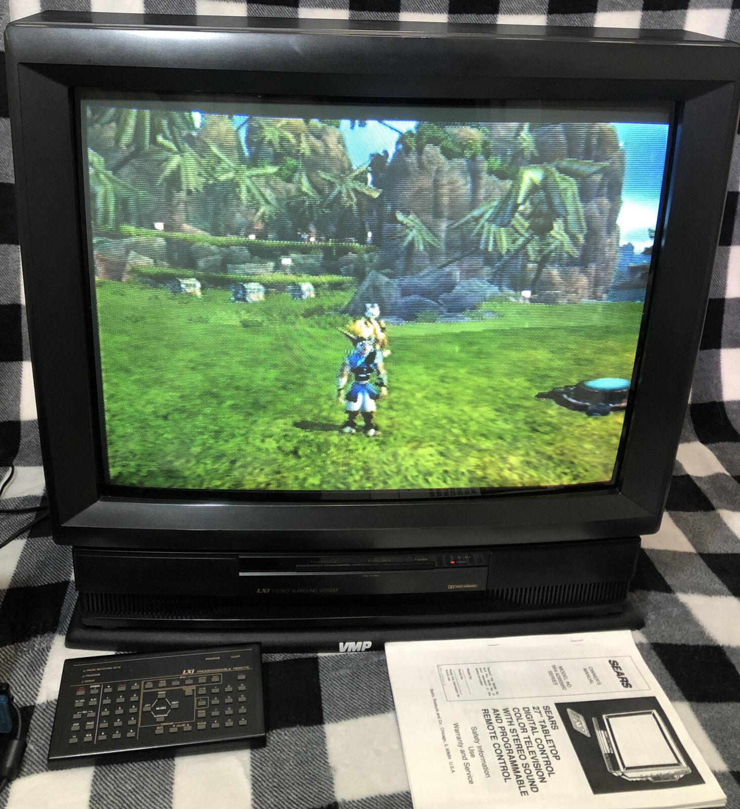 sears lxi series 27” color tv retro gaming tv 1990 model 564.42955950 + remote