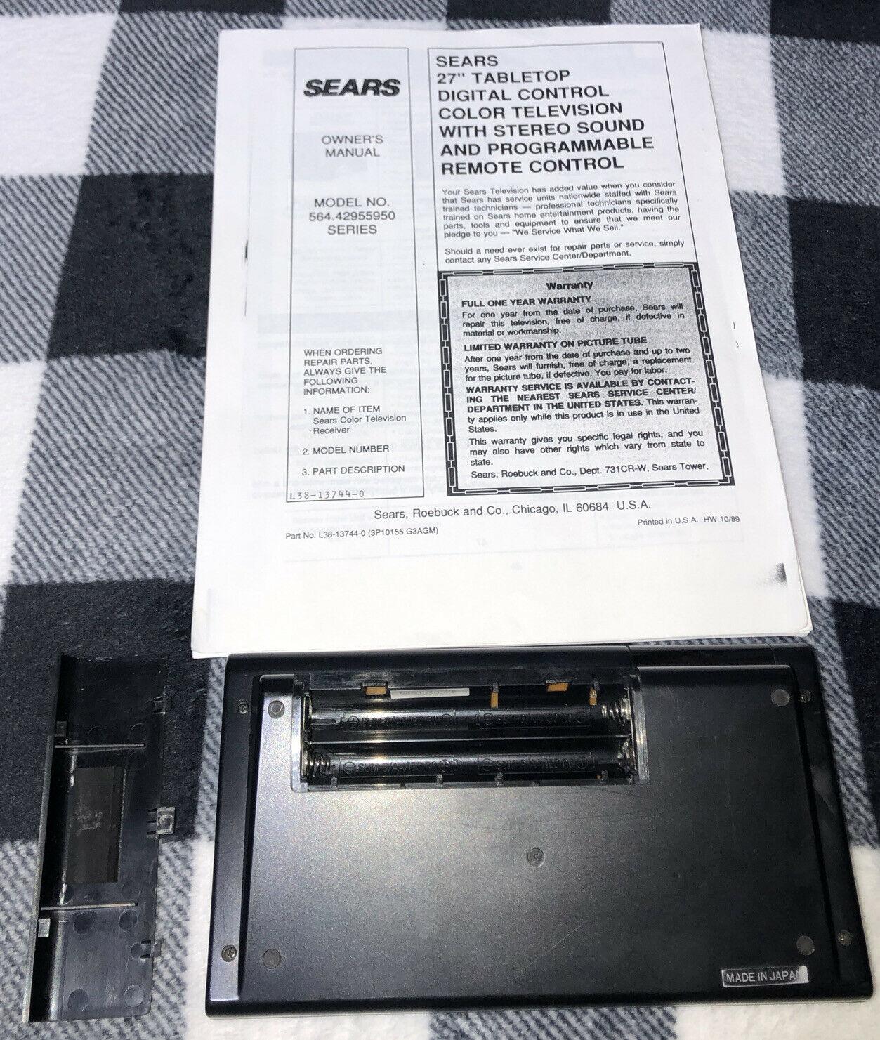 sears lxi series 27” color tv retro gaming tv 1990 model 564.42955950 + remote