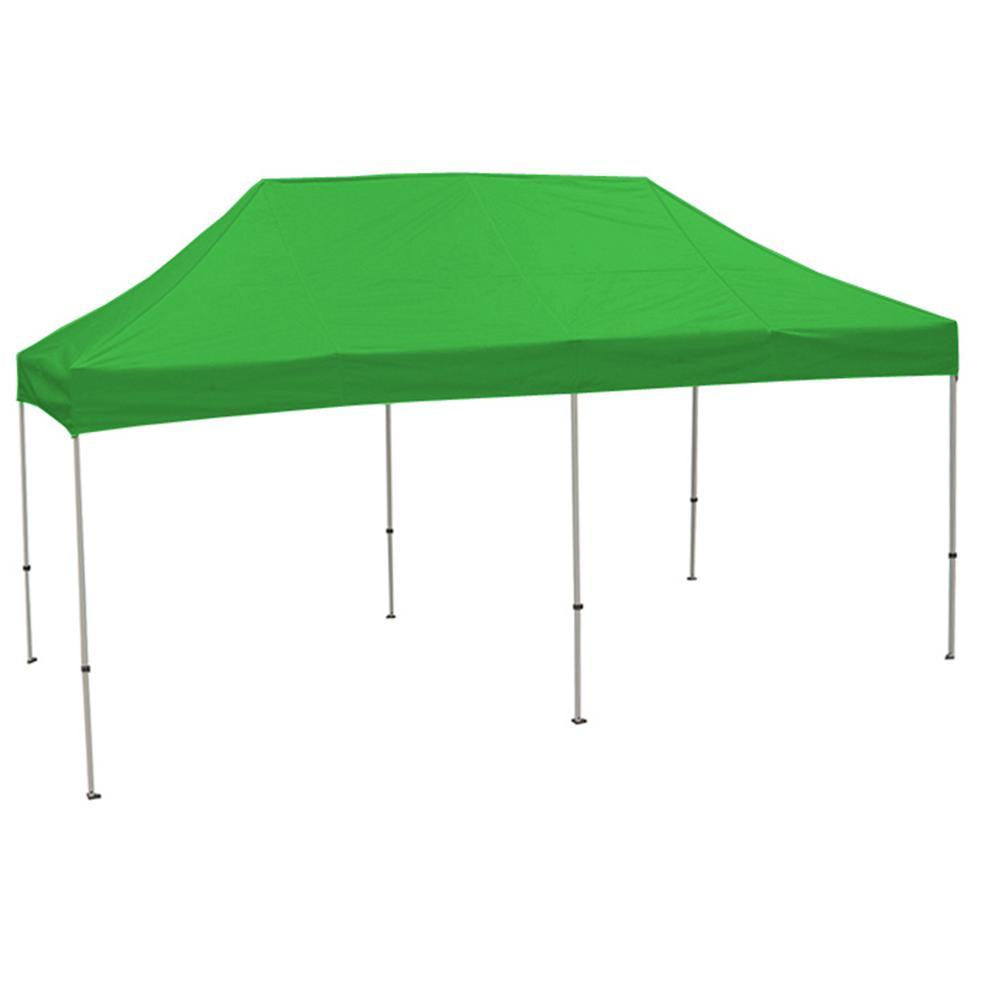 Tuff Tent 10 ft. x 20 ft. White Frame Instant Pop Up Tent with Green Cover