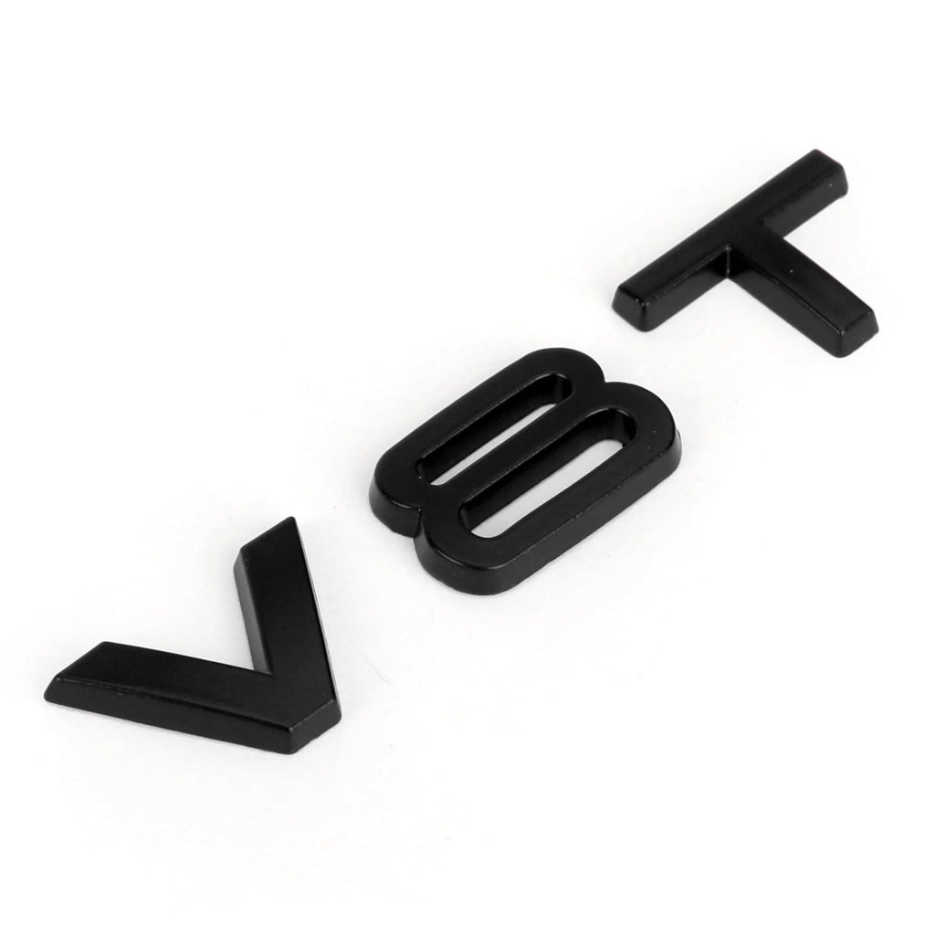 Audi A1 A3 A4 A5 A6 A7 Q3 Q5 Q7 S6 S7 S8 S4 SQ5 Black V8T Emblem Badge Fit Generic