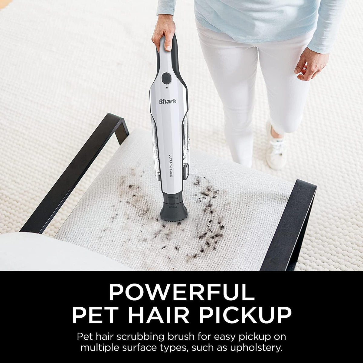 Shark CH963AMZ 2-in-1 Cordless &amp; Handheld Vacuum Ultracyclone System, Ultra-Lightweight and Portable for Car and Home, White