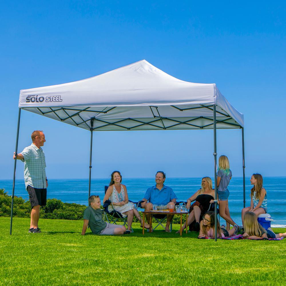 10 ft. W x 10 ft. D Straight-Leg Pop-Up Instant Canopy in White with Corrosion-Resistant Steel Frame