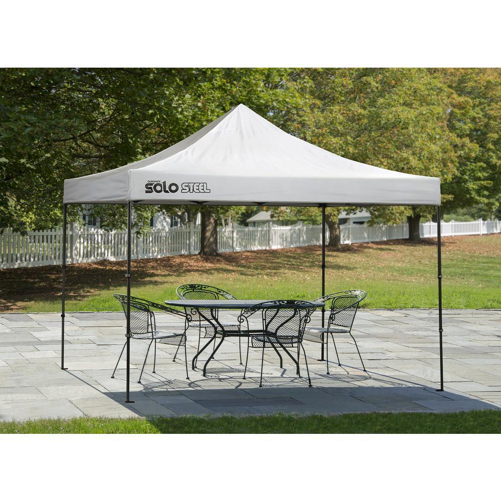 10 ft. W x 10 ft. D Straight-Leg Pop-Up Instant Canopy in White with Corrosion-Resistant Steel Frame