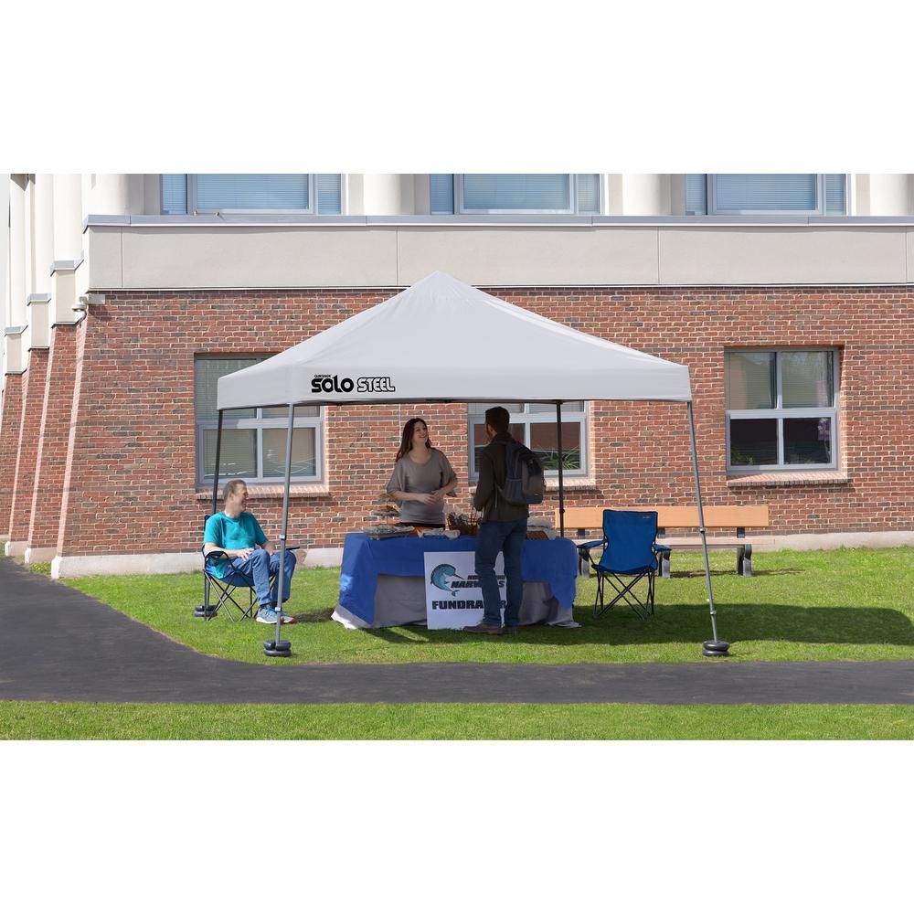 10 ft. W x 10 ft. D Straight-Leg Pop-Up Instant Canopy in White with Corrosion-Resistant Steel Frame