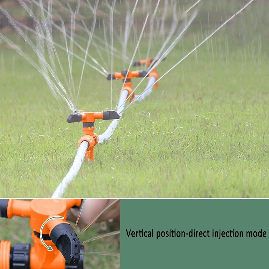 BBGS 3 Arm Sprayer Lawn Sprinkler, with Hose Automatic 360 Rotating Adjustable Garden Water Sprinklers Lawn Irrigation System (Size : 40m)