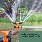 BBGS 3 Arm Sprayer Lawn Sprinkler, with Hose Automatic 360 Rotating Adjustable Garden Water Sprinklers Lawn Irrigation System (Size : 40m)