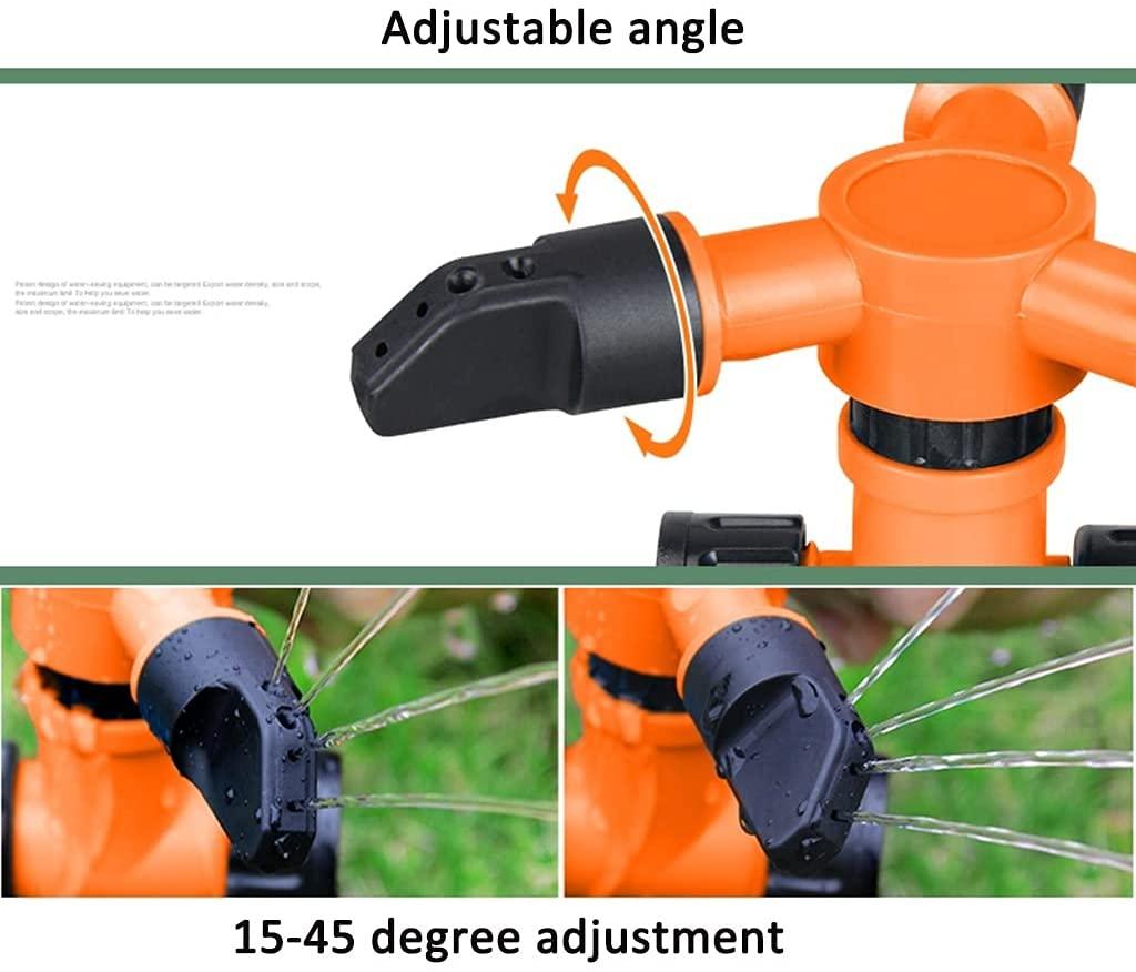 BBGS 3 Arm Sprayer Lawn Sprinkler, with Hose Automatic 360 Rotating Adjustable Garden Water Sprinklers Lawn Irrigation System (Size : 40m)