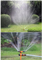 BBGS 3 Arm Sprayer Lawn Sprinkler, with Hose Automatic 360 Rotating Adjustable Garden Water Sprinklers Lawn Irrigation System (Size : 40m)
