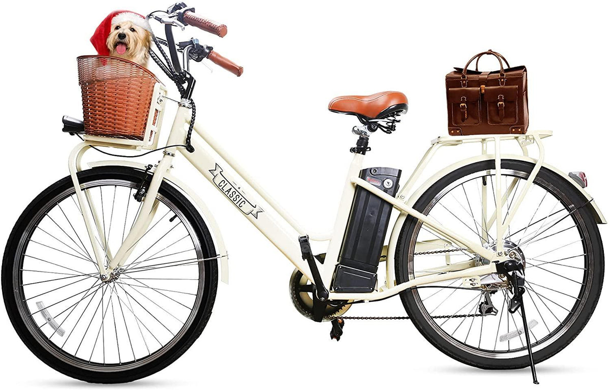 Electric Bike for Adults,26 inch 350W/250W 36V/12.5Ah Electric Bike for Women, Bicycle Commuter eBike with Basket,Waterproof Removable Battery, 6-Speed Gear,3 Riding Modes
