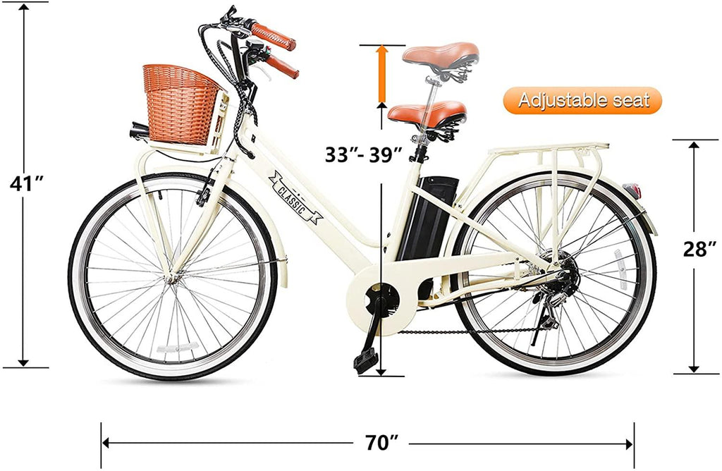 Electric Bike for Adults,26 inch 350W/250W 36V/12.5Ah Electric Bike for Women, Bicycle Commuter eBike with Basket,Waterproof Removable Battery, 6-Speed Gear,3 Riding Modes