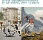 Electric Bike for Adults,26 inch 350W/250W 36V/12.5Ah Electric Bike for Women, Bicycle Commuter eBike with Basket,Waterproof Removable Battery, 6-Speed Gear,3 Riding Modes