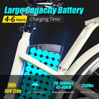 Electric Bike for Adults,26 inch 350W/250W 36V/12.5Ah Electric Bike for Women, Bicycle Commuter eBike with Basket,Waterproof Removable Battery, 6-Speed Gear,3 Riding Modes
