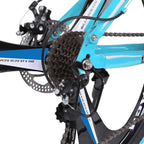 UMfun Mountain Adult Bike 26" Foldable 21 Speed Bicycle with Double Disc Brake High Carbon Steel Full Suspension Outroad Bike for Women Blue