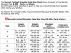 Barnett MARK I football shoulder pad pro, QB-WR, black color