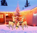 Top Treasures 3 Piece Reindeer Family Lighted Deer Set 210 Lights 52" Buck 44" Doe 28" Fawn LarDeer Family for Indoor or Outdoor Christmas Decorations Yard Art (White)