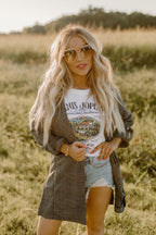 &amp; grey plaid blazer jacket