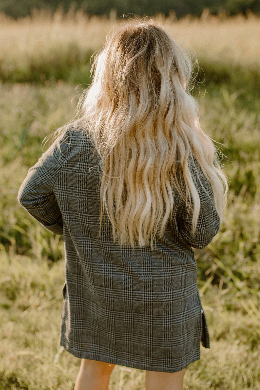 &amp; grey plaid blazer jacket