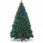 7.5 ft. Pre-Lit Dense Artificial Christmas Tree Hinged with 550 Multi-Color Lights and Stand
