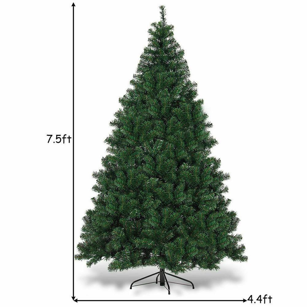 7.5 ft. Pre-Lit Dense Artificial Christmas Tree Hinged with 550 Multi-Color Lights and Stand