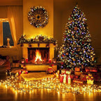7.5 ft. Pre-Lit Dense Artificial Christmas Tree Hinged with 550 Multi-Color Lights and Stand