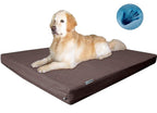 Dogbed4less Premium Memory Foam Dog Bed, Joint-Relief Orthopedic | Waterproof Liner, Washable Durable Denim Cover and Bonus 2nd External Case, 7 Sizes, Brown
