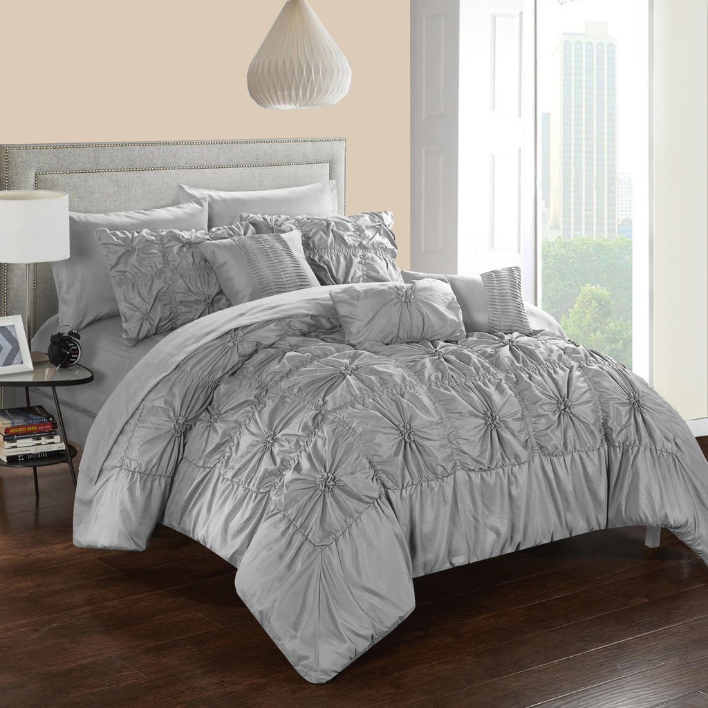 Chic Home Grantfield  10 Piece Bed in a Bag, Queen