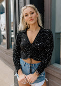 shirring black top