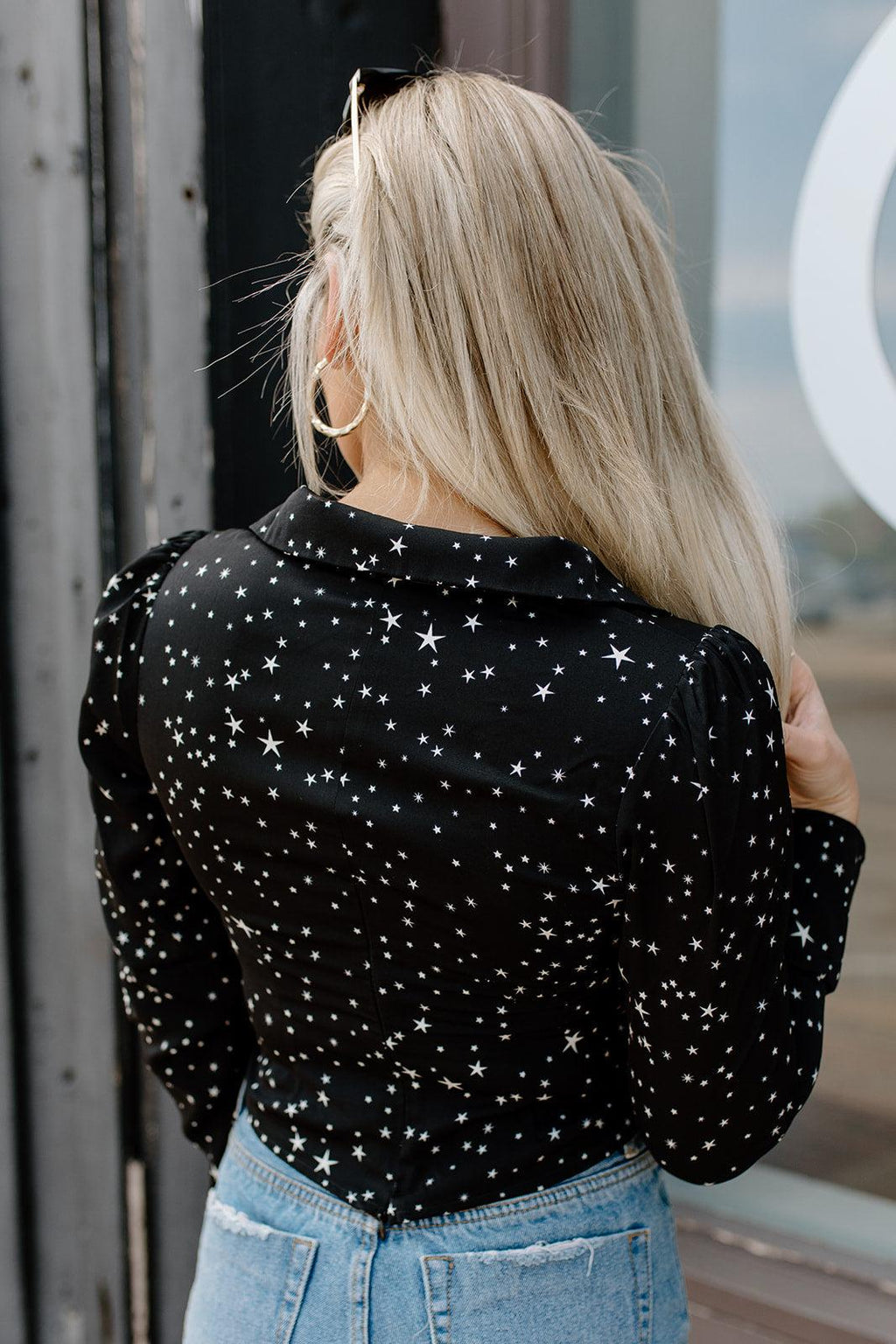 shirring black top