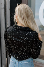 shirring black top