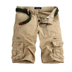 New Men Plaid Pockets Cargo Short Casual Pants