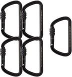 Fusion Climb Tahoe Steel Screw Lock Key Nose Straight D-shape Carabiner 5-Pack