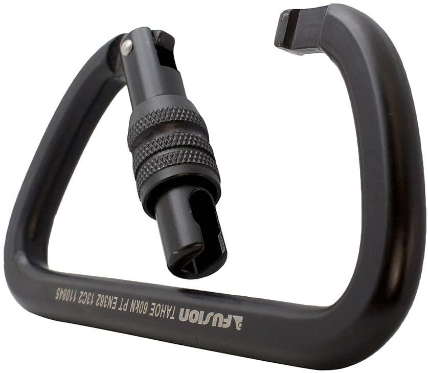 Fusion Climb Tahoe Steel Screw Lock Key Nose Straight D-shape Carabiner 5-Pack