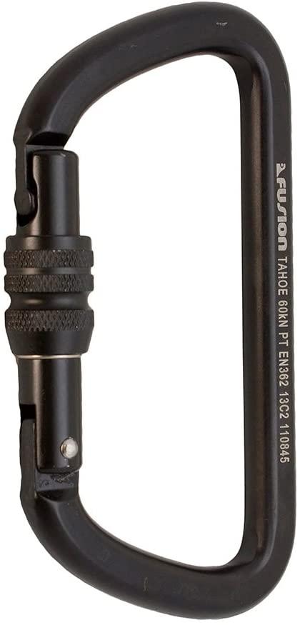 Fusion Climb Tahoe Steel Screw Lock Key Nose Straight D-shape Carabiner 5-Pack
