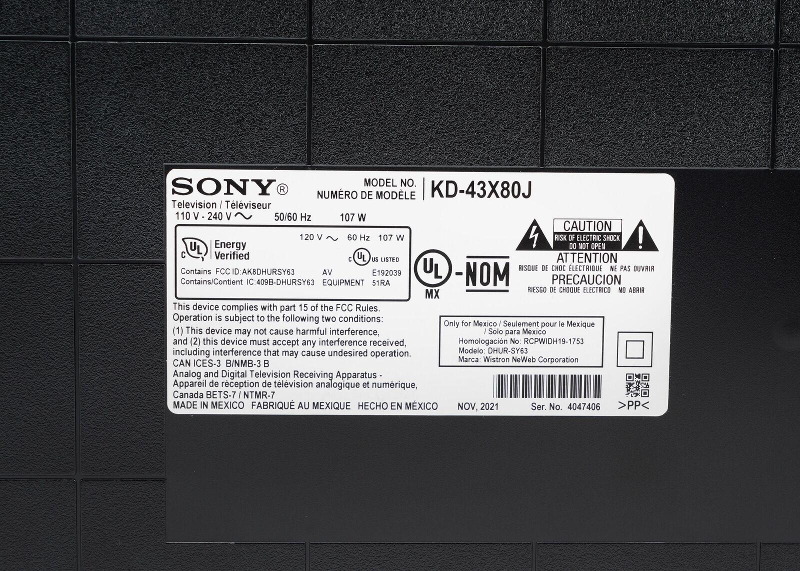 sony bravia 43 inch 4k ultra hd led smart tv television kd43x80j