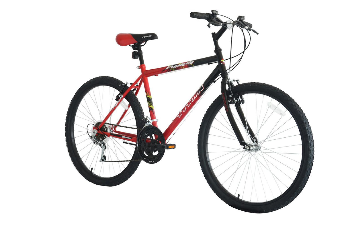 Pioneer 18-Speed Men's Mountain Bike, Red